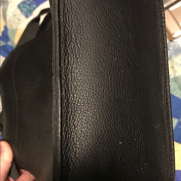 Harley Davidson motorcycles, Black Leather Purse, Embroidered Logo - Picture 5 of 7